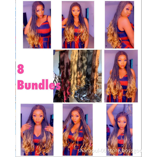Crochet braids hair extension 14inch 24inch 150gram yaki silk Wavy box braid synthetic French spiral deep curl braiding hair